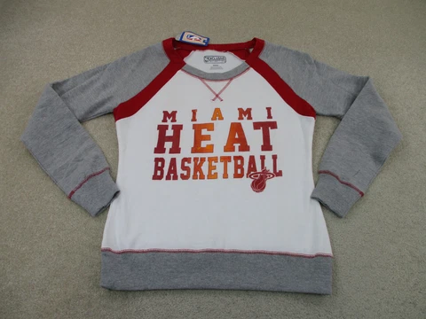 Miami Heat Sweater Women Medium White Red Basketball NBA Sweatshirt Ladies A33 * Cover