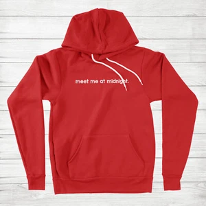 Inspiring Quote Hoodie Sweater Music Lover Custom Sweatshirt Meet Me At Midnight - Picture 1 of 13
