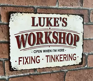 Personalised Workshop, Shed, Man Cave, Garage Metal Sign A4 size Gift Idea - Picture 1 of 4