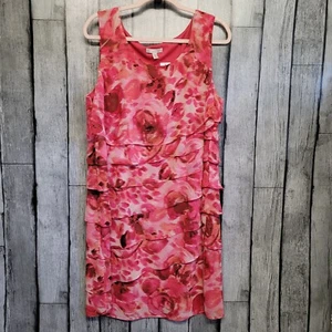 Cato Dress Womens 18 NWT Pink Floral Tiered Sleeveless Dress - Picture 1 of 9