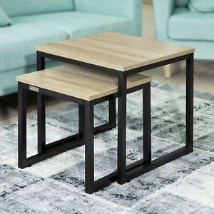 SoBuy Set of 2 Coffee Table Nesting Tables Side Table End Table Set FBT42-N
