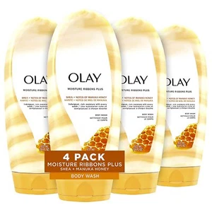 Body Wash by Olay, Moisture Ribbons Plus Shea + Manuka Honey Body Wash, 18 fl oz - Picture 1 of 8