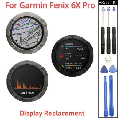 For Garmin Fenix 6X Pro Watch LCD Display Screen Digitizer Assemblys Repair Part - Bild 1 von 4