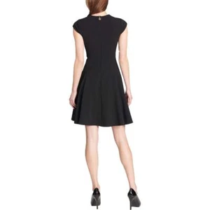 DKNY Womens Sleeveless Pleated Sheath Dress Black 8 - Picture 1 of 2