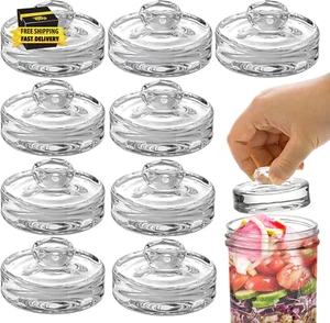 9 Pack Fermentation Glass Weights with Easy Grip Handles for Wide Mouth Mason Ja - Picture 1 of 12