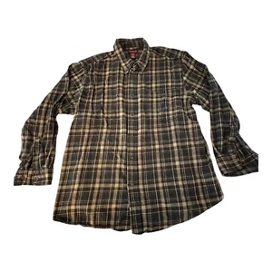 Covington Button Down Shirt Mens 2XL Brown Plaid Long Sleeve Flannel Vintage - Picture 1 of 9