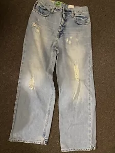 Distressed Vintage Kid's Abercrombie & Fitch Wide Leg SKATER Jeans Boys 12 BAGGY - Picture 1 of 9