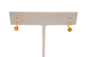 Pendientes de citrino de oro amarillo de 14k - Imagen 1 de 8