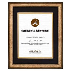11x14 Vintage Antique Style Gold Document Frame for 8.5x11 DiplomaCertificate Sa - Picture 1 of 7