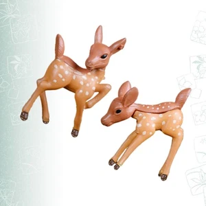  2 Pcs Miniature Garden Ornaments Animal Figurine Deer Desktop Decoration - Picture 1 of 12