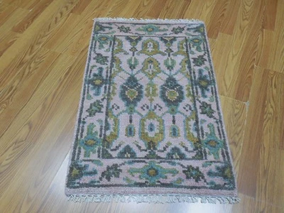 Alfombra turca Oushak, alfombra moderna multicolor, alfombra bohemia hecha a mano 2x3 pies Foto 1 de 4