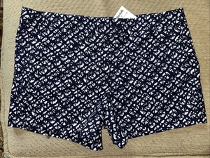 Kenar Chino Shorts Womens Size 10 Navy Blue & White Floral Print NWT - Picture 1 of 4