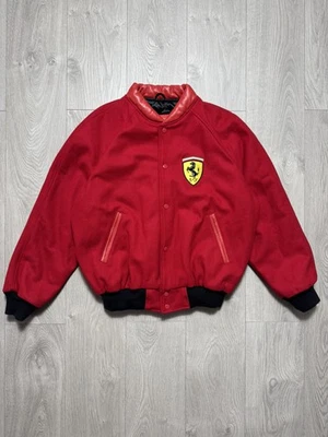 Vintage Ferrari Racing Wool Leather Jacket 1996 Size M - Image 1 of 4