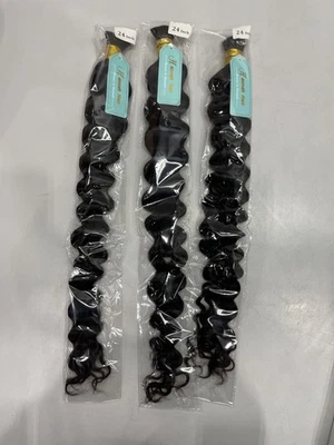 Paquetes de cabello virgen 100 % humano Hannah Hair Collection 300 g para trenzar 24"24"24 Foto 1 de 4