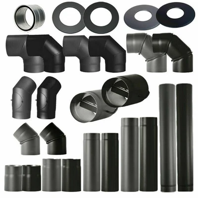 SONSTIGE Ofenrohr 120 mm Rauchrohr 2mm Kaminrohr Bogen schwarz grau Abgas Kamin Rohr Knie