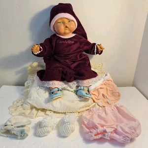1960s Ideal Toy Corp Tiny Thumbelina Baby Doll 14" With Case & Accessories - Picture 1 of 24