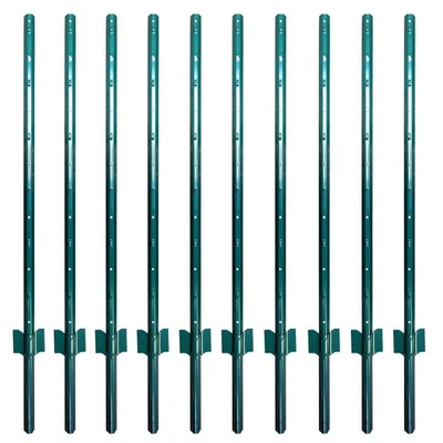 Fence Posts 4 Feet Sturdy Duty Metal Fence Post, Pack of 10, No Dig Garden U ... - Image 1 of 4
