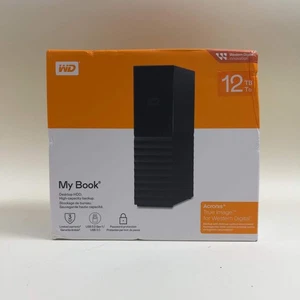 New Western Digital WD External MY BOOK 12TB USB 3.2 Gen 1 HDD WDBBGB0120HBK - Afbeelding 1 van 2