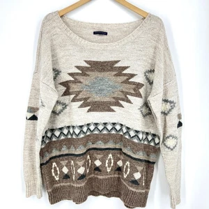 American Eagle Outfitters Wolle Erdton Azteken Strick Pullover XL - Bild 1 von 8
