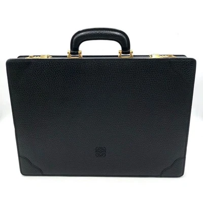 Maletín Loewe Anagram estilo business cuero granulado negro USADO Foto 1 de 4