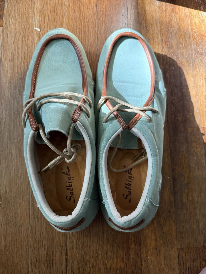 Zapatos mocasín de cuero Salkin verde como nuevos Foto 1 de 3
