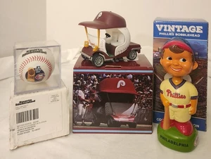 PHILLIES COLLECTABLES BOBBLEHEAD, WORLD SERIES BALL , BULLPEN CART see photos - Picture 1 of 24