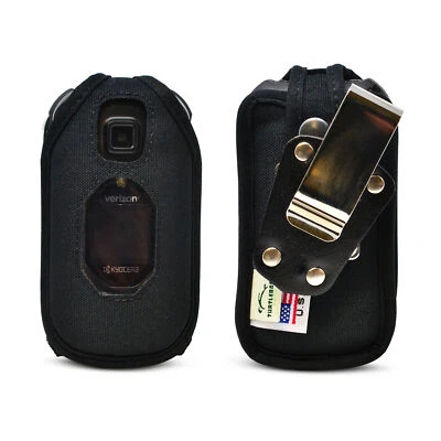 Kyocera DuraXV Extreme Heavy Duty estojo de náilon preto clipe de cinto de metal rotativo - Imagem 1 de 4