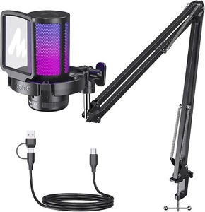 MAONO DGM20S Gaming Microphone, RGB Light, Noise Cancellation, POP-Filter. BLACK - Afbeelding 1 van 8