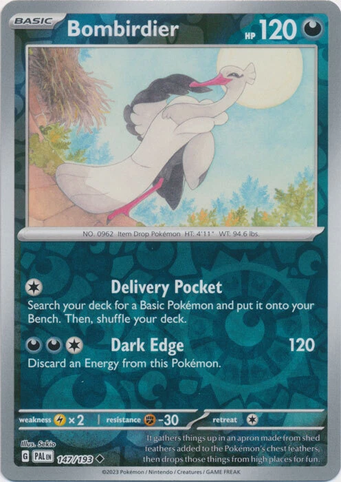 Reverse Holo Bombirdier 147/193 Uncommon Paldea Evolved Pokemon TCG - Image 1 of 1