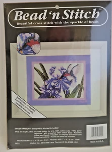 Bead n Stitch Sweet Harmony gezählt Kreuzstich Set Blume & Kolibri - Bild 1 von 5