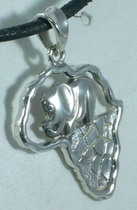 PENDANT AFRICA SILVER 925 STERLING SILVER AFRICA PENDANT - Picture 1 of 1