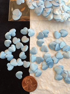 Hearts Blue tiny Satin heart Baby boy Shower invitations Favors cards scrapbook - Picture 1 of 6