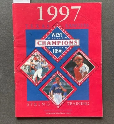 Texas Rangers Champions 1996 Autograph Signed Brochure Johnny Oates Dick Bosman - Image 1 of 4