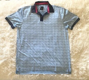 NEW Kenneth Cole Men's White Golf Pattern Polo Shirt Wicking UPF 50+ Stretch - Picture 1 of 5