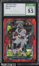 2020 Panini Red Ice Prizm #343 Jalen Hurts Eagles RC Rookie CSG 9.5 GEM MINT