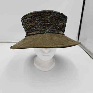 Whittall & Shon Womens Hat Green Fancy Tea Party Brim High Crown - Picture 1 of 11
