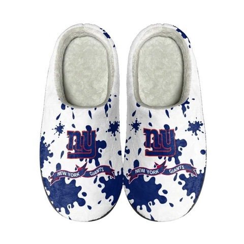 New York Giants Fleece Slippers Unisex Indoor Non-Slip Winter House Shoes Gift Cover