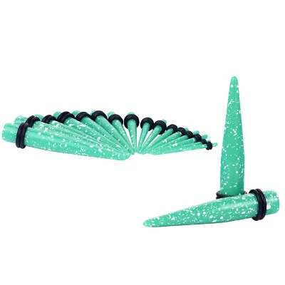 50pcs Ear Gauge Stretching Kit 14G-00G Silicone Tunnels Acrylic Tapers Plugs Set - Image 1 of 4