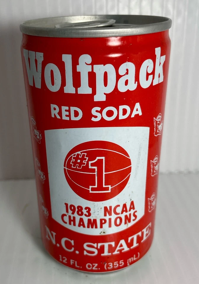 1983 NC State Wolfpack National Championship Soda Can, Jim Valvano, Some Rust - Image 1 of 4