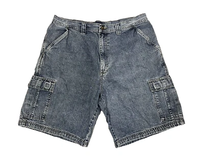 Vintage Consensus Mens 38 Blue Denim 100% Cotton Cargo Shorts - Image 1 of 3