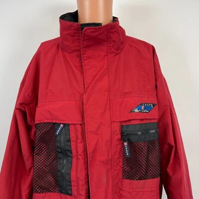 Chaps Ralph Lauren Four Pocket Windbreaker Jacket Vtg 90s Red Size XL - Image 1 of 4