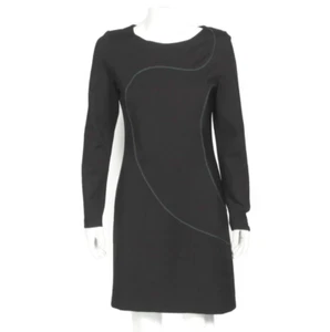 cop. copine Spitz Robe Black Turquoise Stitching Mesh Inlay Dress sz 40 /793 - Picture 1 of 7