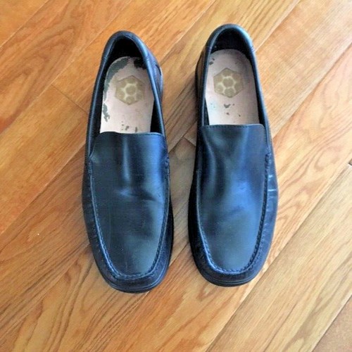Mocassini Cole Haan 9M da uomo NikeAir slip on in pelle nera NO SOLETTE Ottime condizioni