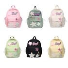 Sturdy Nylon Backpack with Star Decor for Students Laptop School Bag Book Bags