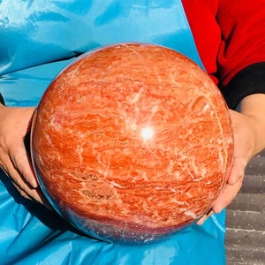 30.58LB NaturalRed Stripe Pork StoneCrystal QuartzSphere Ball Reiki Healing 3362 - Bild 1 von 15