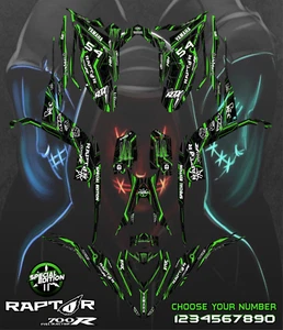 Yamaha Raptor 700-700R 2013-2023 full graphics kit sticker decals - Picture 1 of 6