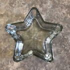 Clear Glass Star-Shaped Dish Candy Nut Trinket Serving 5"w x 2"h