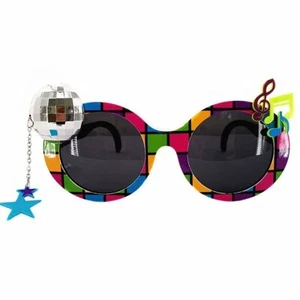 80’s Disco Ball Sunglasses Retro Dance floor Music Icon Fancy Dress Accessory - Picture 1 of 1