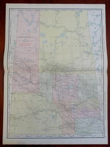 Saskatchewan Canada Saskatoon Regina Moose Jaw 1912 McNally large detailed map - Picture 1 of 7