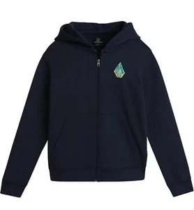 NWT $55 Boys VOLCOM BB Motorin Full Zip Hoodie Hooded Sweatshirt Navy Size 8 (S) - Picture 1 of 2